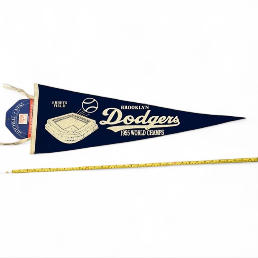 RARE NWT Brooklyn Dodgers 1955 World Champs Pennant - Blue Collectible